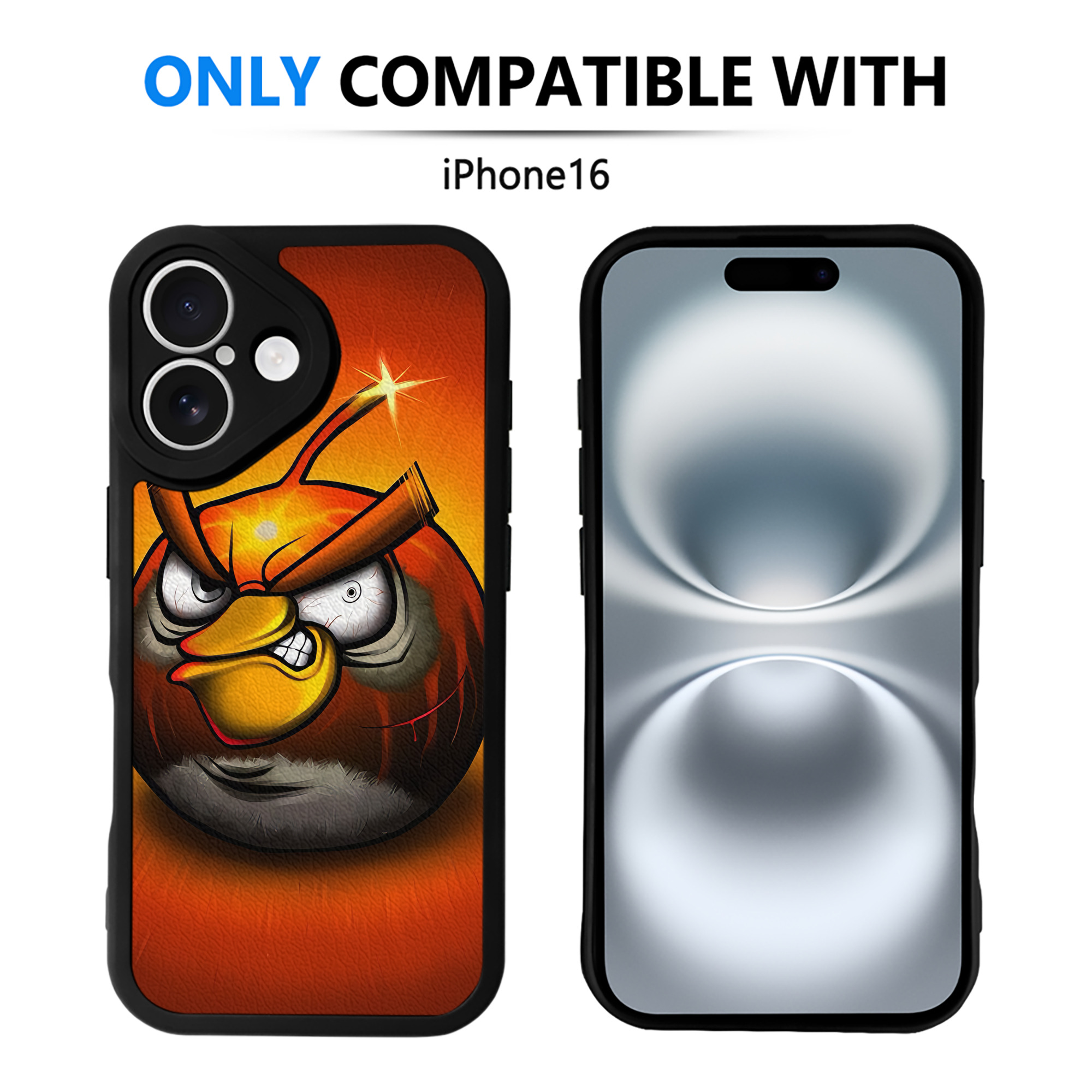 （画像用） Angry Birds アングリーバード 【iPhone 16シリーズ対応】シリコンスマホケース（レザー調） 材質：シリコン